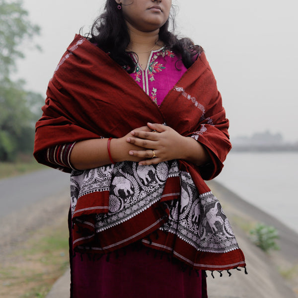 Handwoven Bengal Baluchari Shawl