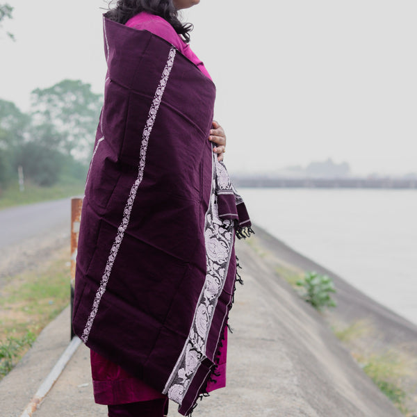 Handwoven Bengal Baluchari Shawl