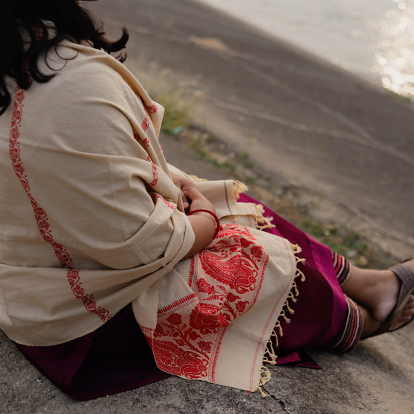 Handwoven Bengal Baluchari Shawl