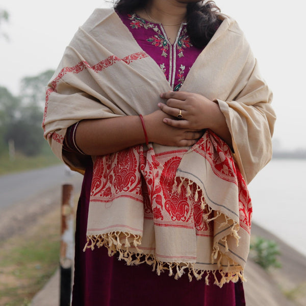 Handwoven Bengal Baluchari Shawl