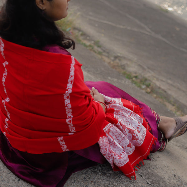 Handwoven Bengal Baluchari Shawl