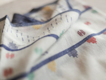 Bengal's Handwoven Cotton Fabric/ Yardage in Jamdani design