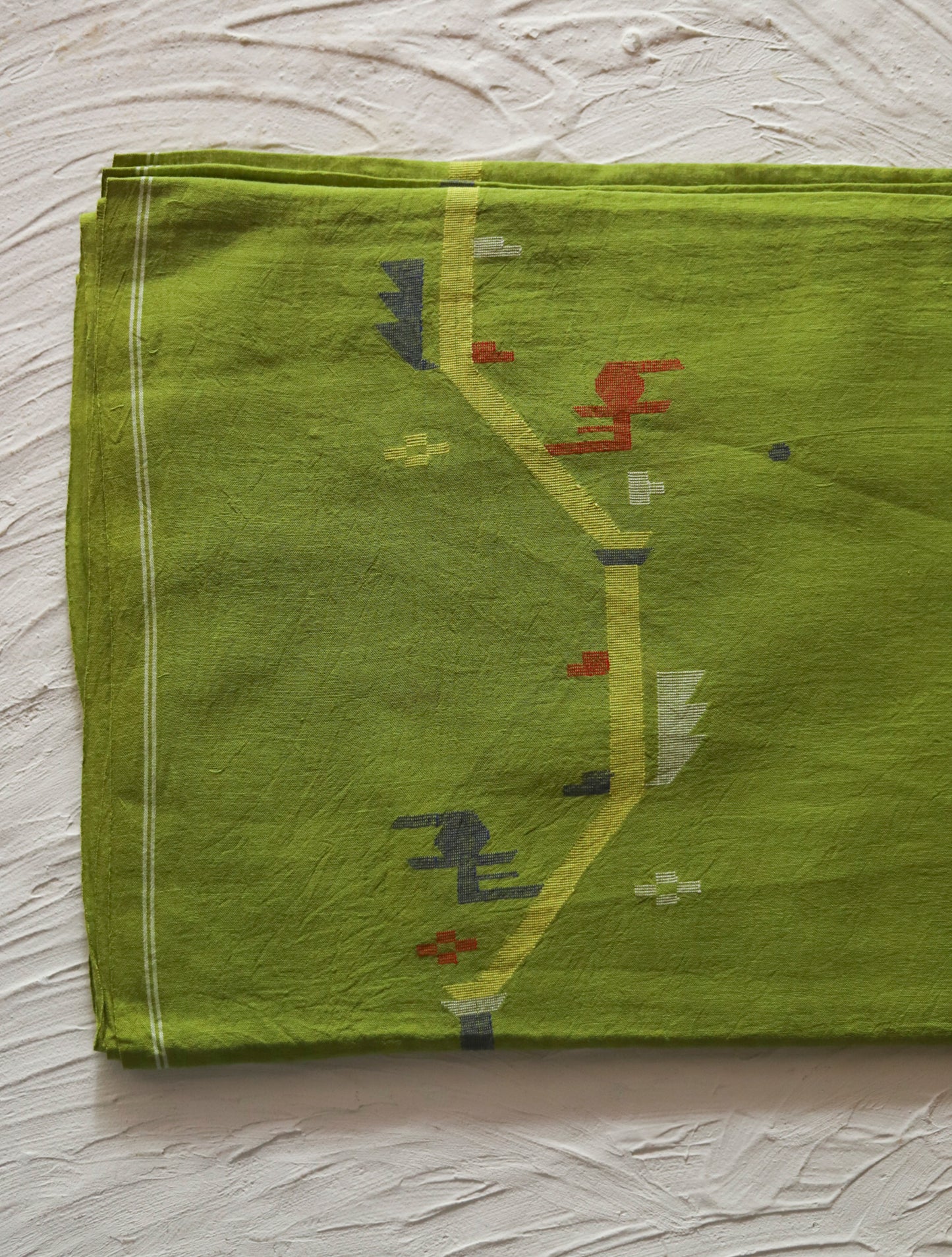 Bengal's Handwoven Cotton Fabric/ Yardage in Jamdani design