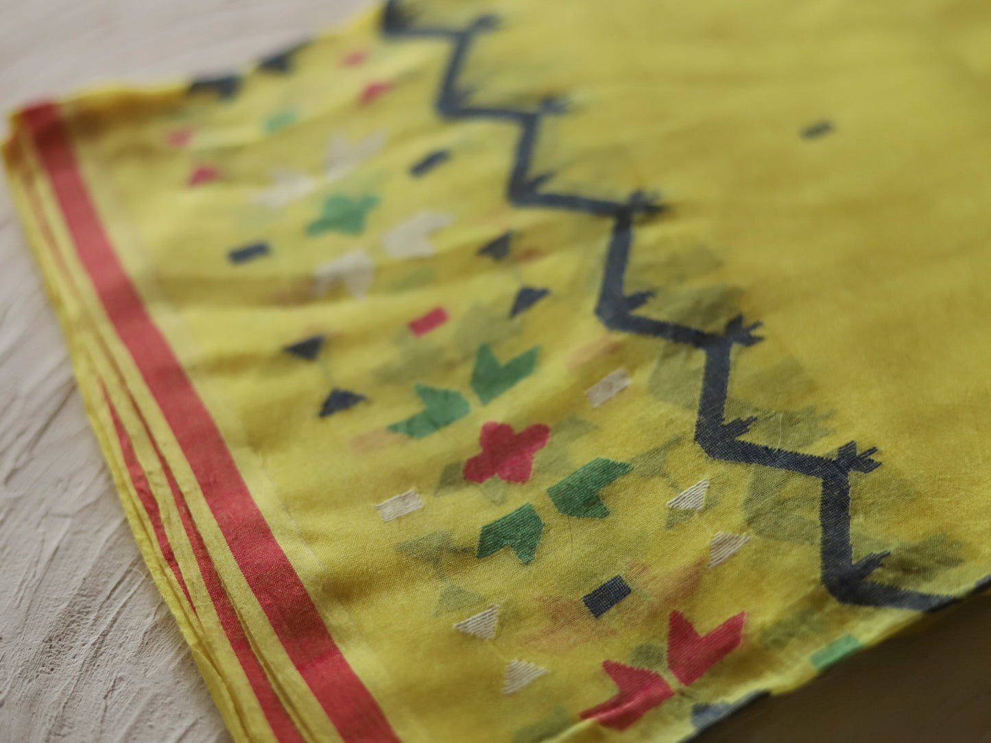 Bengal's Handwoven Cotton Fabric/ Yardage in Jamdani design