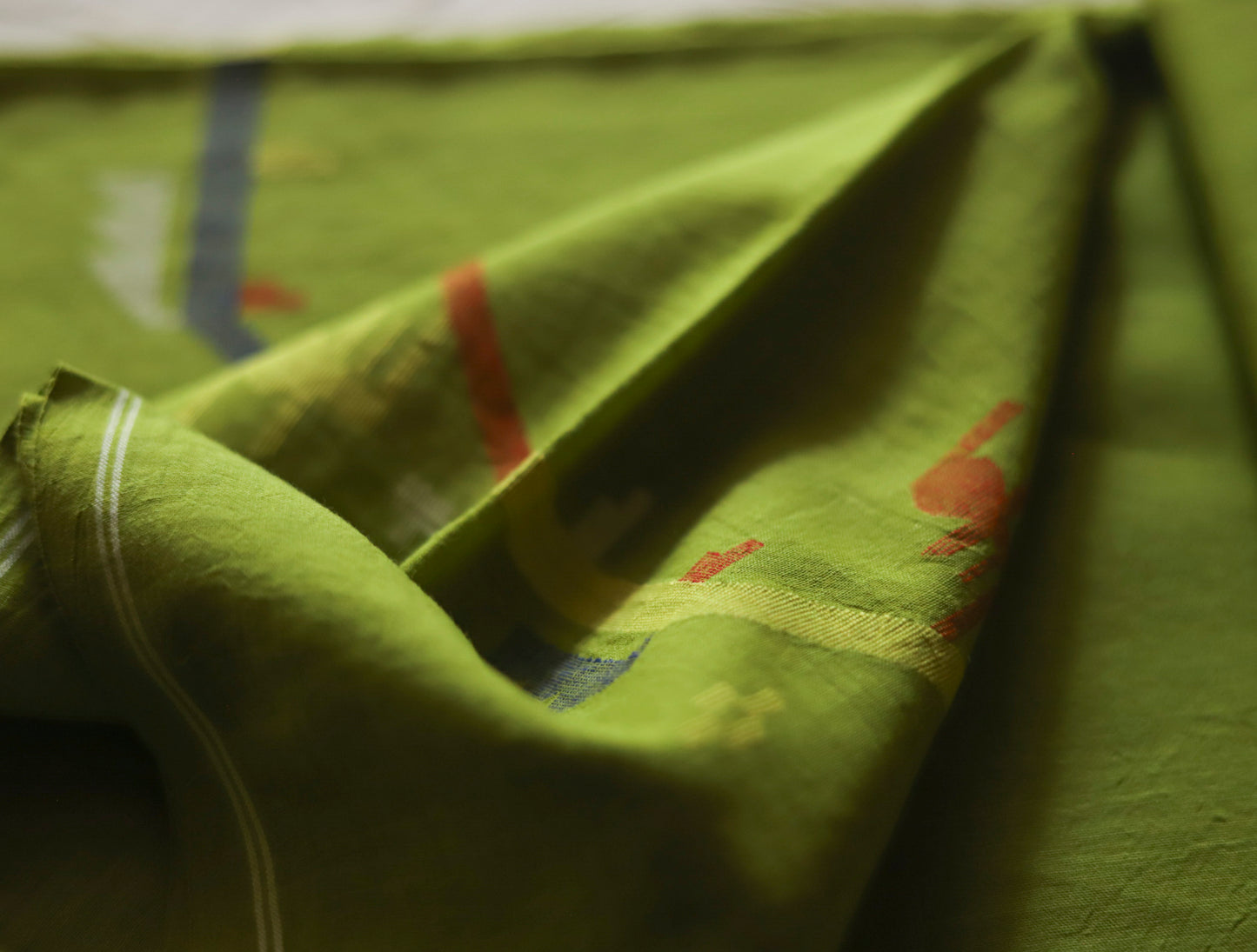 Bengal's Handwoven Cotton Fabric/ Yardage in Jamdani design