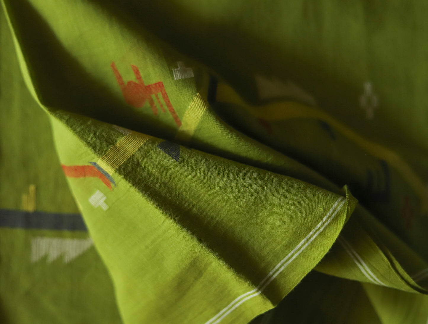 Bengal's Handwoven Cotton Fabric/ Yardage in Jamdani design