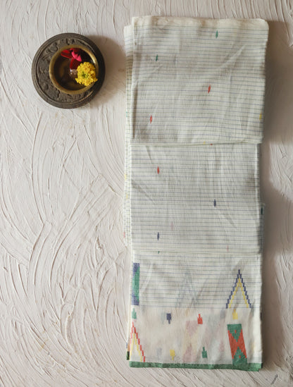 Bengal's Handwoven Cotton Fabric/ Yardage in Jamdani design