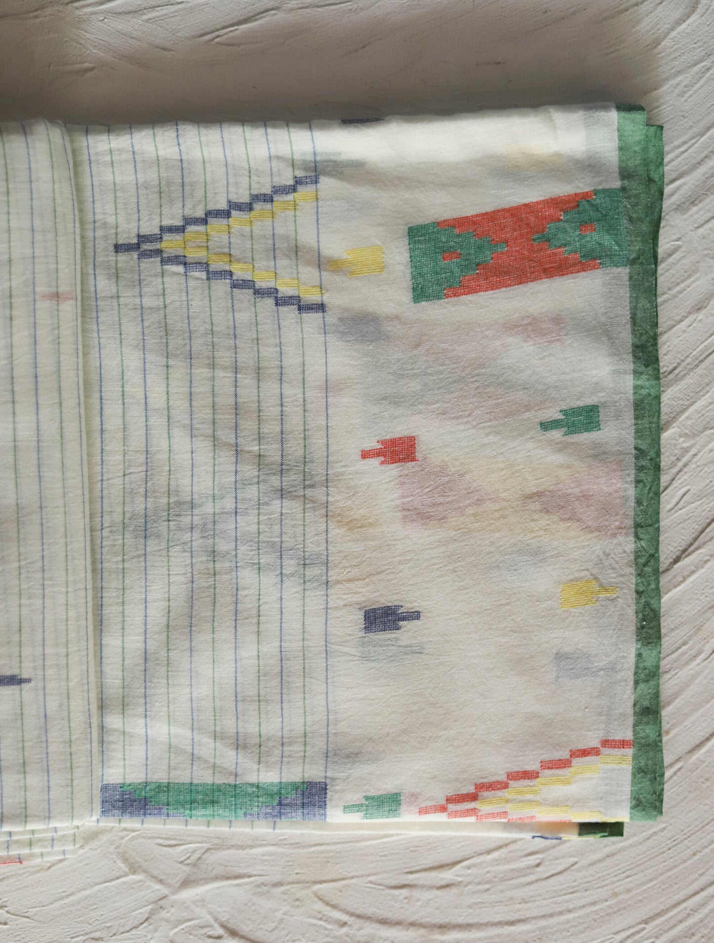 Bengal's Handwoven Cotton Fabric/ Yardage in Jamdani design