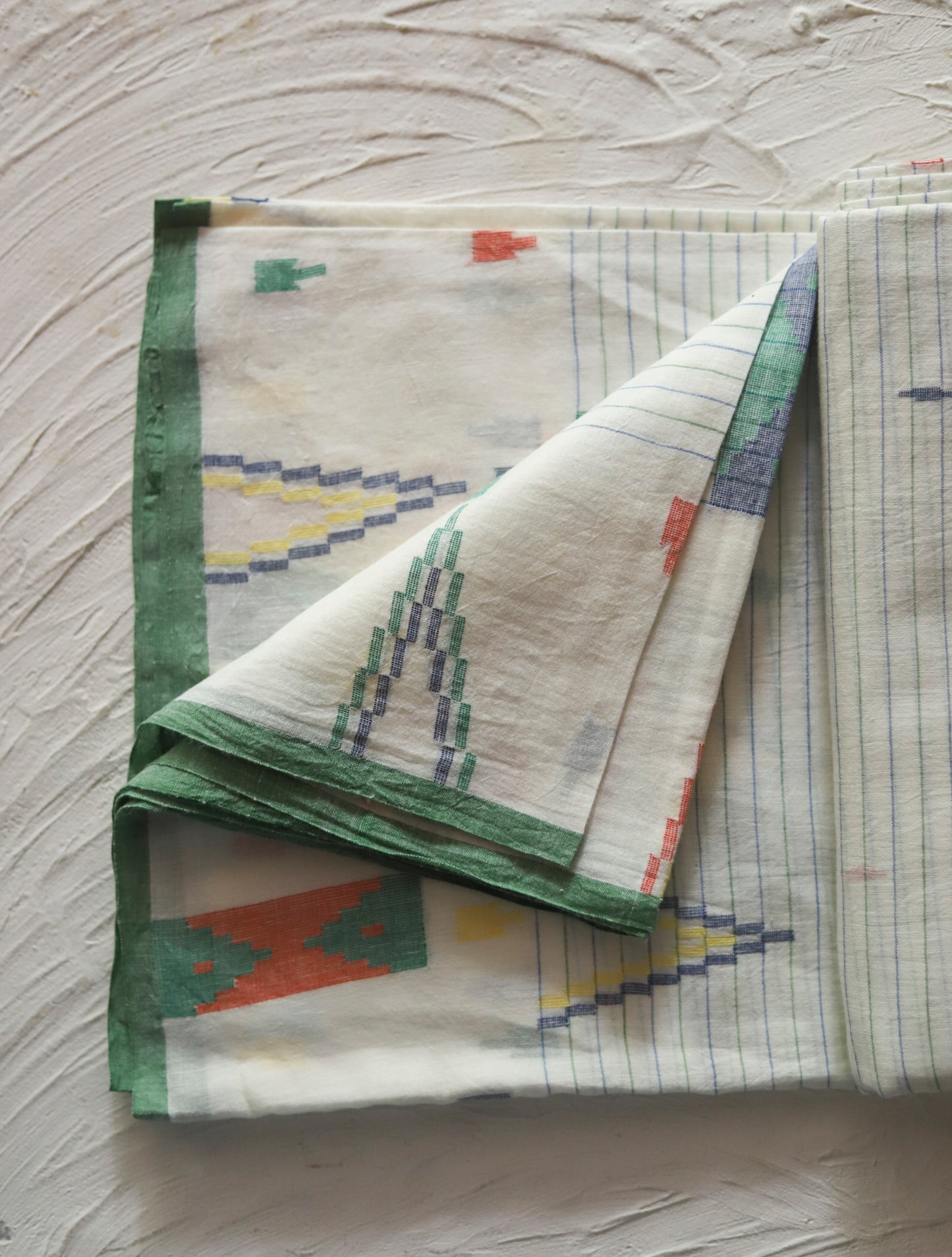 Bengal's Handwoven Cotton Fabric/ Yardage in Jamdani design