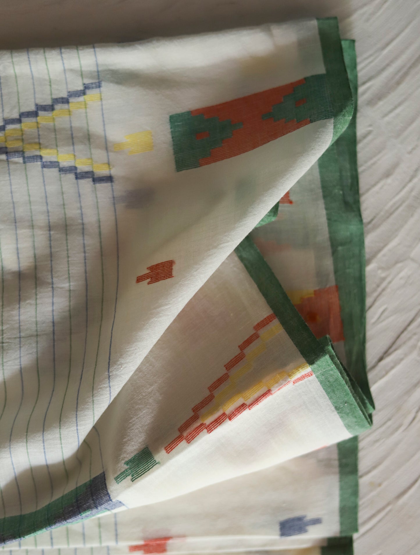Bengal's Handwoven Cotton Fabric/ Yardage in Jamdani design