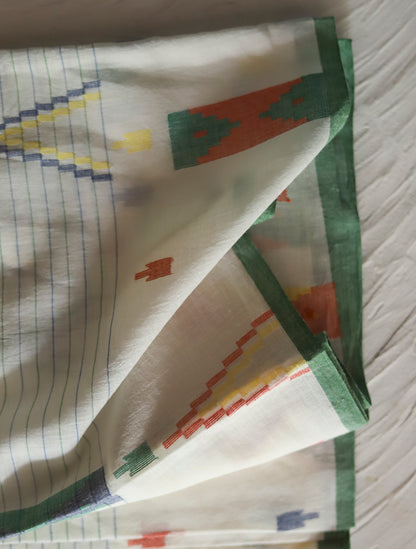Bengal's Handwoven Cotton Fabric/ Yardage in Jamdani design