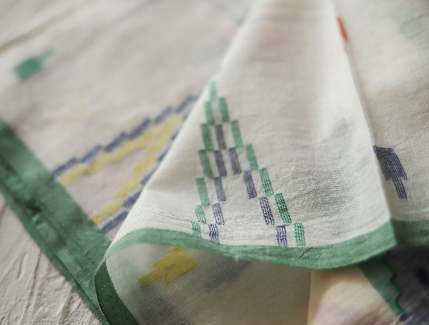 Bengal's Handwoven Cotton Fabric/ Yardage in Jamdani design