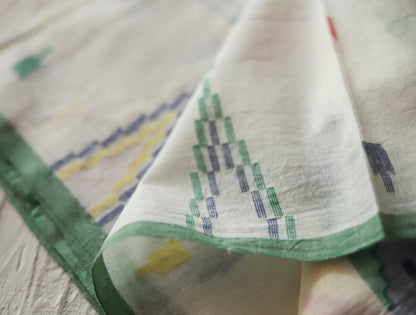 Bengal's Handwoven Cotton Fabric/ Yardage in Jamdani design
