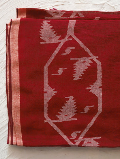 Bengal's Handwoven Cotton Fabric/ Yardage in Jamdani design