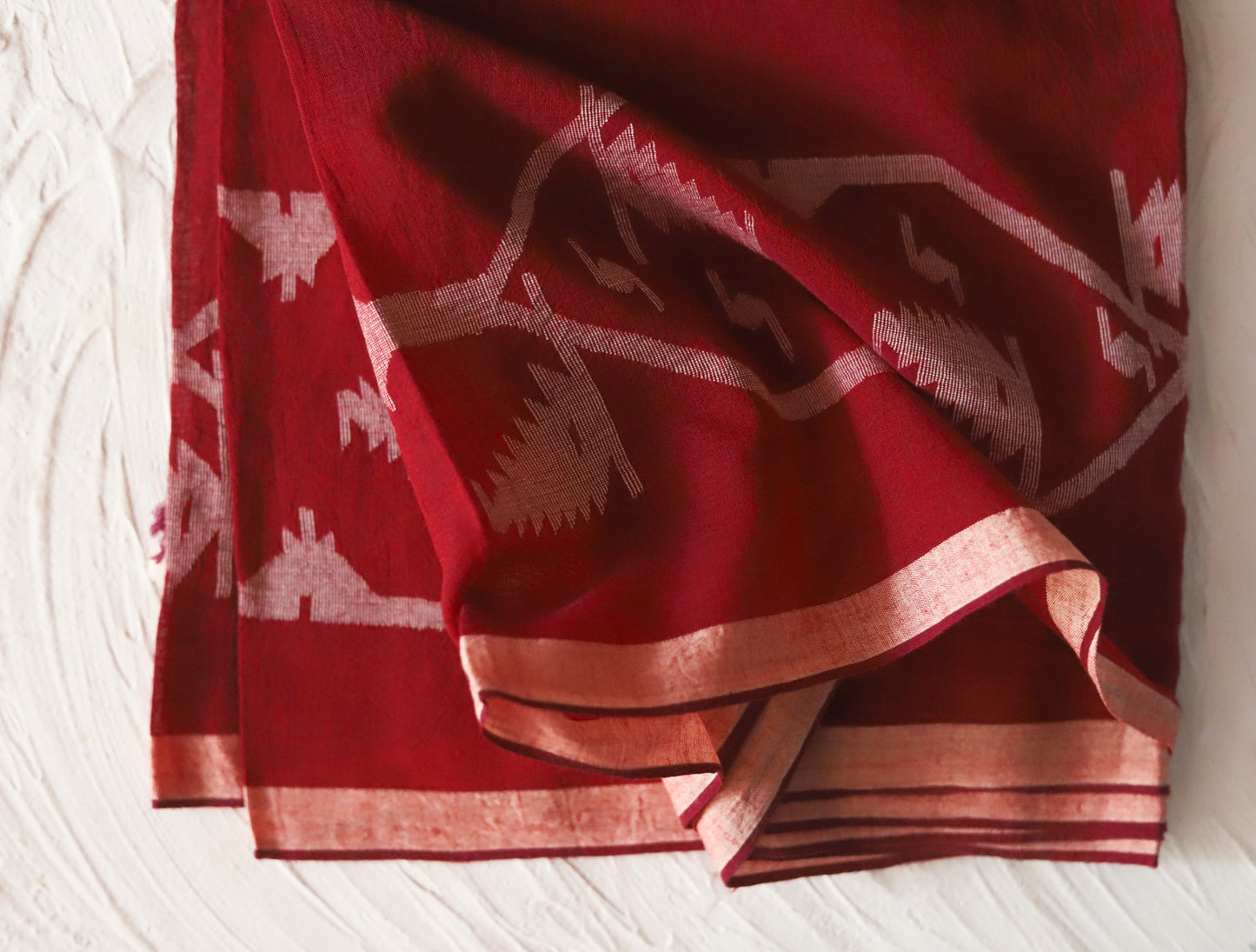 Bengal's Handwoven Cotton Fabric/ Yardage in Jamdani design