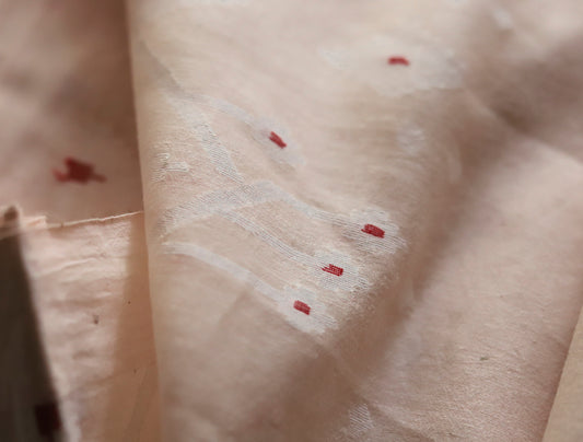 Bengal's Handwoven Cotton Fabric/ Yardage in Jamdani design