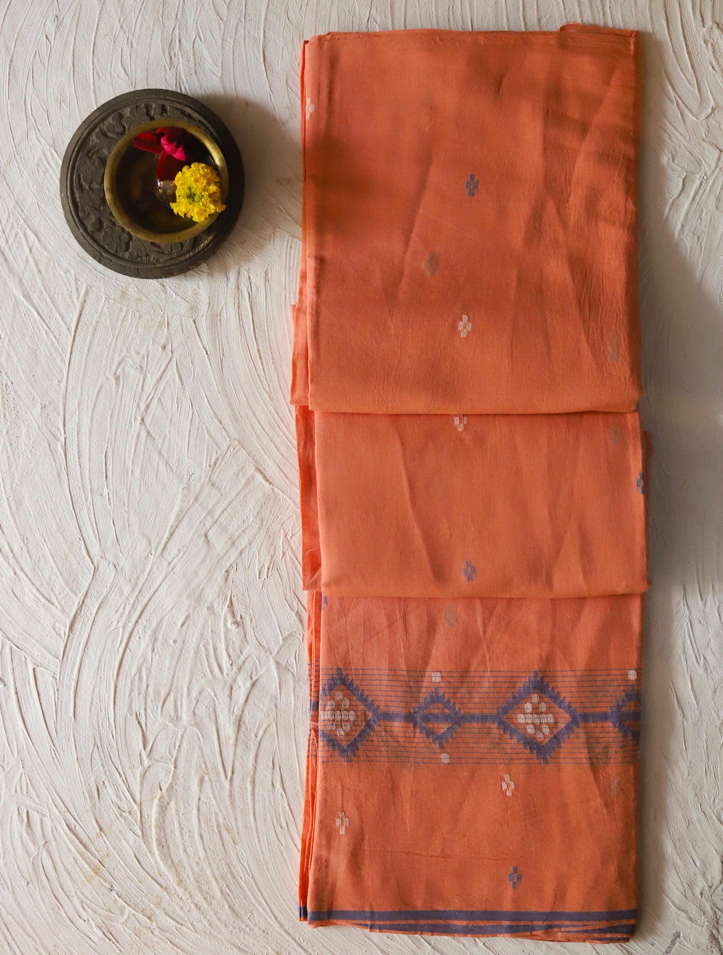 Bengal's Handwoven Cotton Fabric/ Yardage in Jamdani design