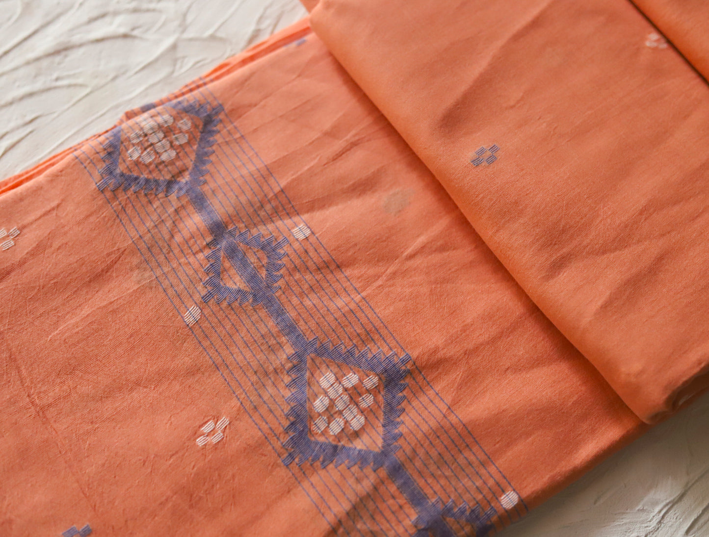 Bengal's Handwoven Cotton Fabric/ Yardage in Jamdani design