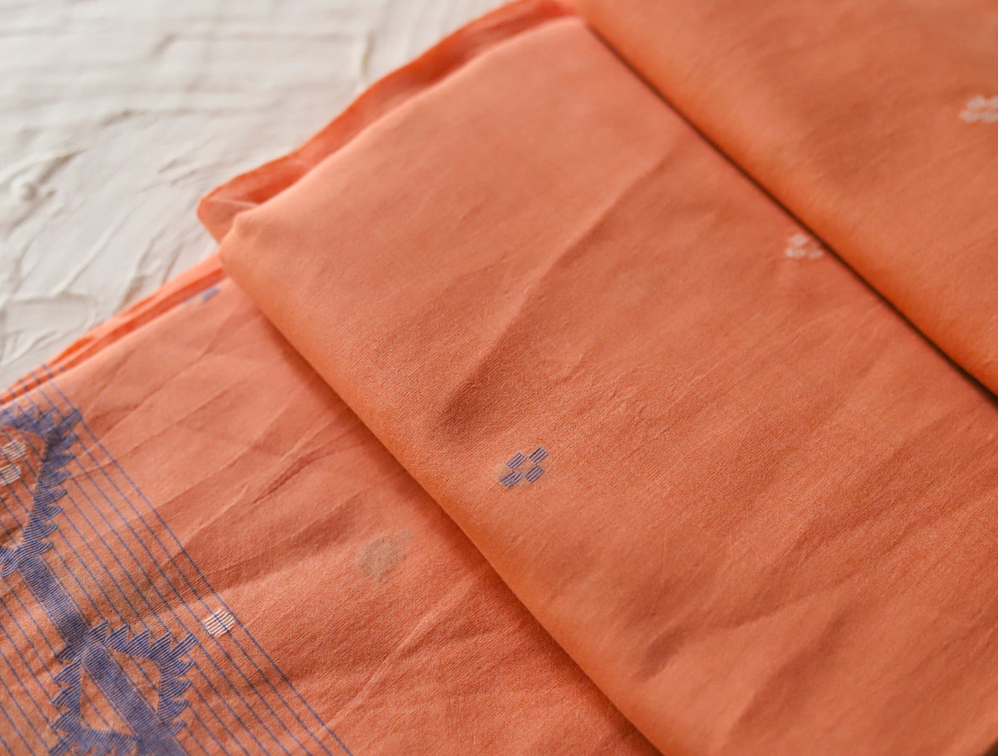 Bengal's Handwoven Cotton Fabric/ Yardage in Jamdani design