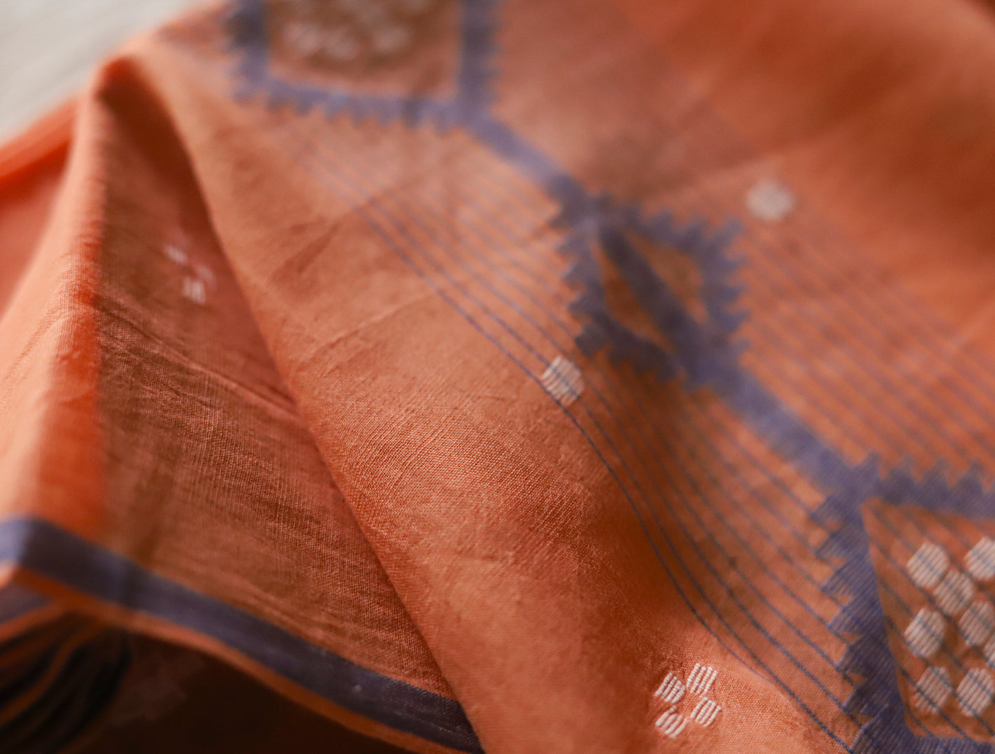 Bengal's Handwoven Cotton Fabric/ Yardage in Jamdani design