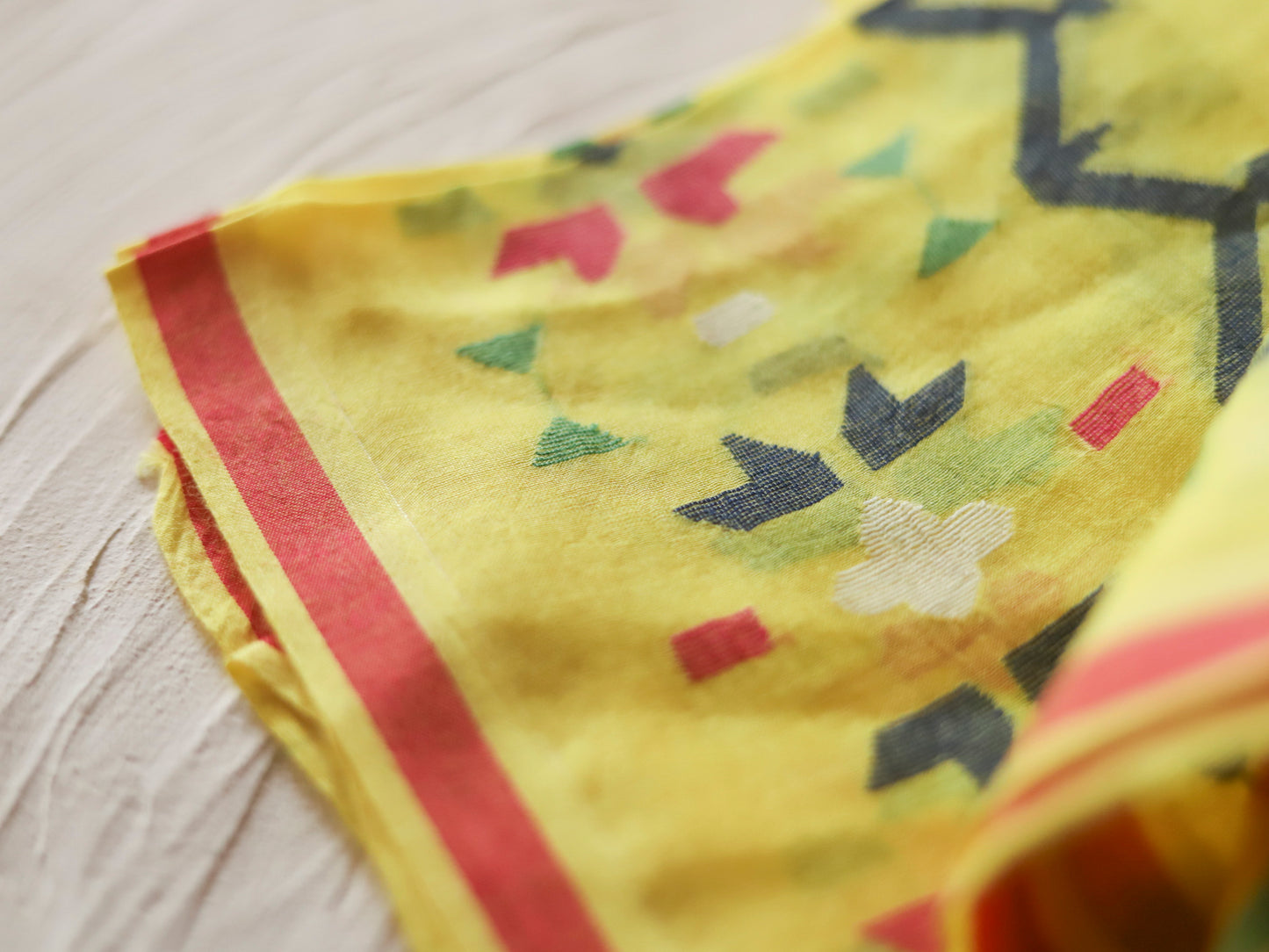 Bengal's Handwoven Cotton Fabric/ Yardage in Jamdani design