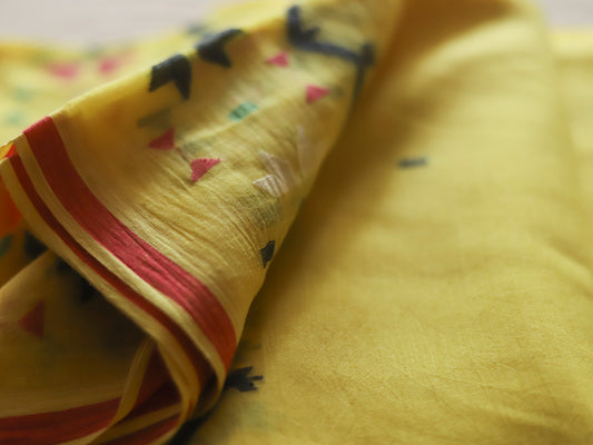Bengal's Handwoven Cotton Fabric/ Yardage in Jamdani design