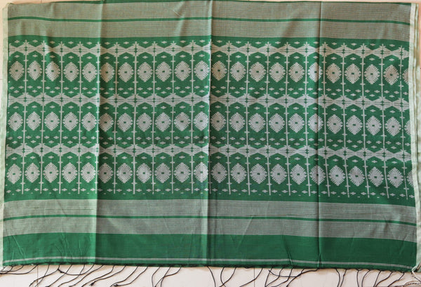 Handwoven Bengal Cotton Saree in Jamdani design