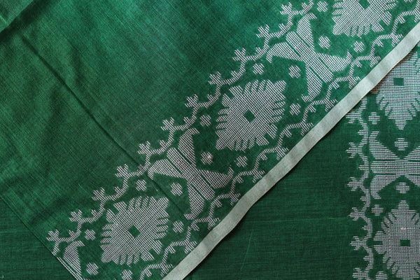 Handwoven Bengal Cotton Saree in Jamdani design