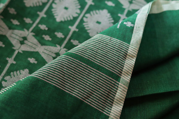 Handwoven Bengal Cotton Saree in Jamdani design