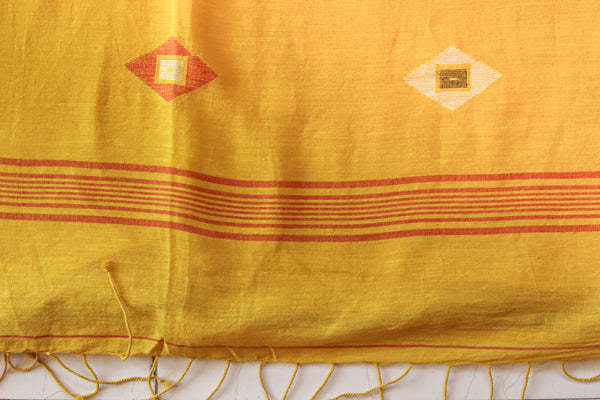 Handwoven Bengal Cotton Saree in Jamdani design