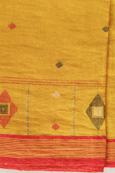 Handwoven Bengal Cotton Saree in Jamdani design