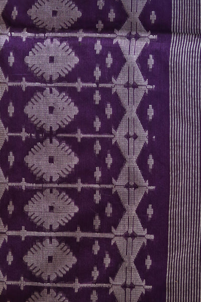 Handwoven Bengal Cotton Saree in Jamdani design