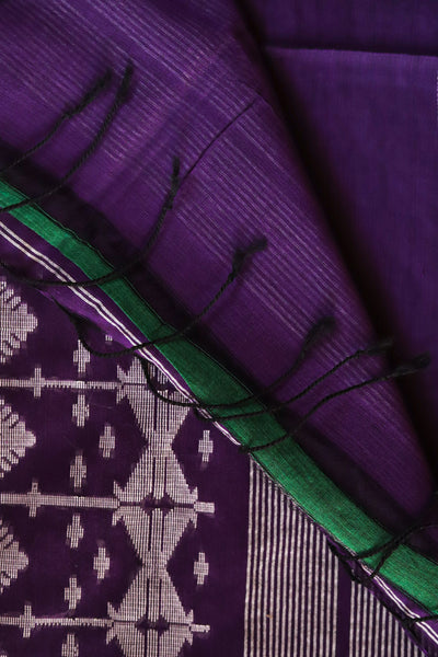 Handwoven Bengal Cotton Saree in Jamdani design