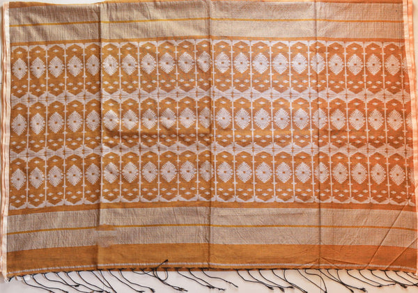 Handwoven Bengal Cotton Saree in Jamdani design