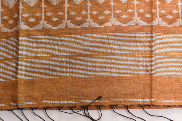 Handwoven Bengal Cotton Saree in Jamdani design