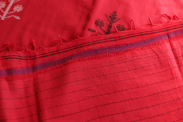 Handwoven Bengal Cotton Saree in Jamdani design