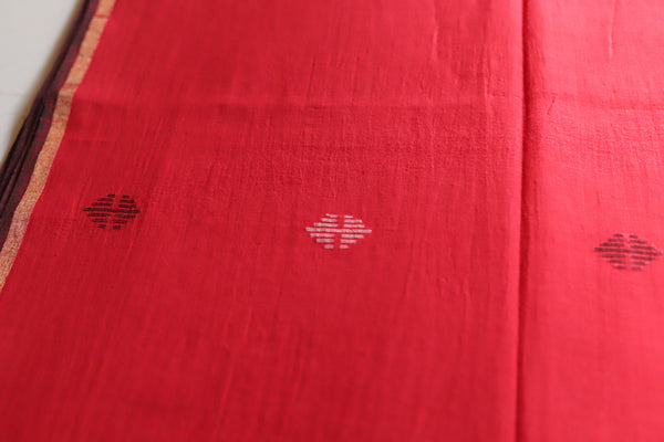 Handwoven Bengal Cotton Saree in Jamdani design