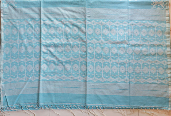 Handwoven Bengal Cotton Saree in Jamdani design