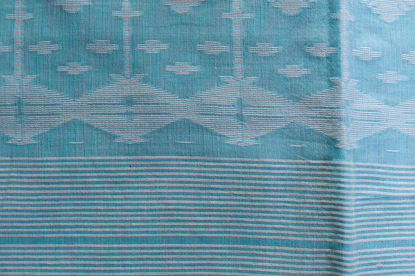 Handwoven Bengal Cotton Saree in Jamdani design