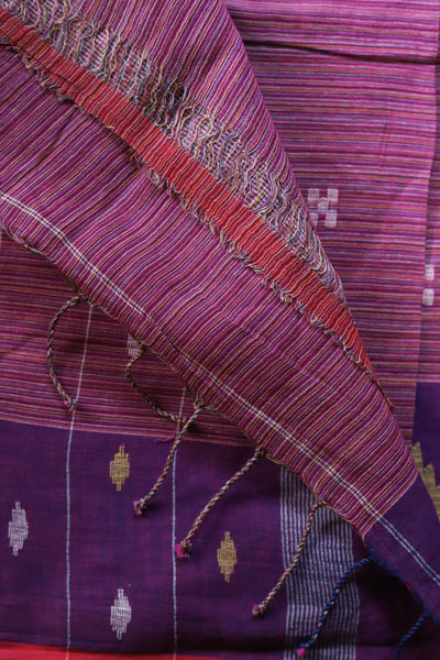 Handwoven Bengal Cotton Saree in Jamdani design