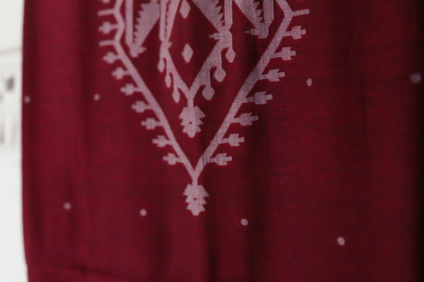 Handwoven Bengal Cotton Kurta Fabric in Jamdani Weave