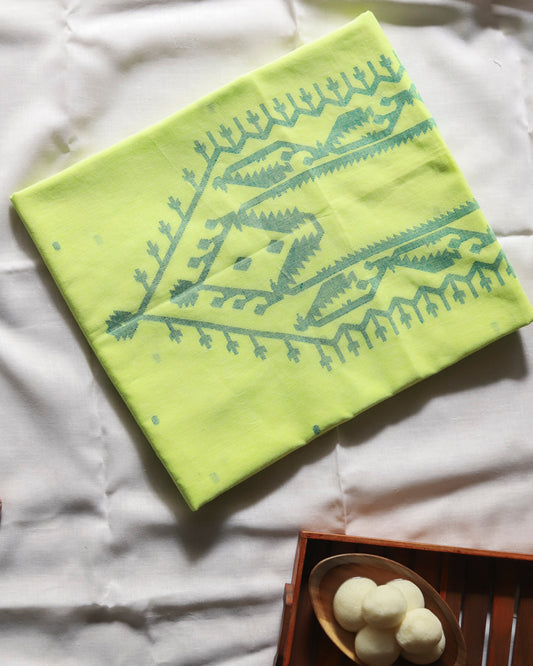 Handwoven Bengal Cotton Kurta/ Kurti Unstitched Fabric in Jamdani Weave