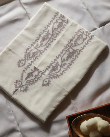 Handwoven Bengal Cotton Kurta/ Kurti Unstitched Fabric in Jamdani Weave