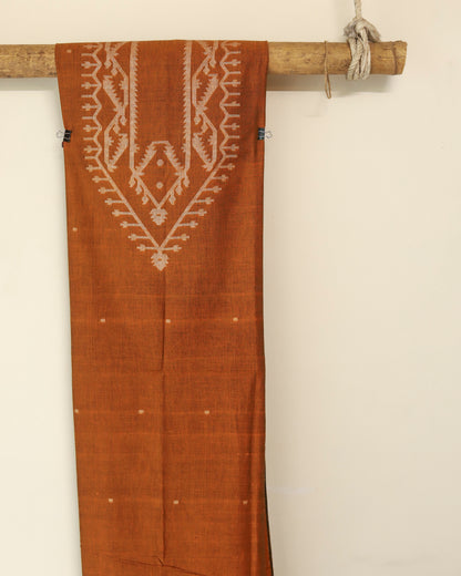 Handwoven Bengal Cotton Kurta/ Kurti Unstitched Fabric in Jamdani Weave