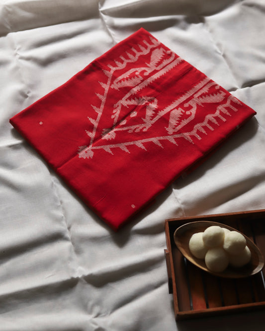 Handwoven Bengal Cotton Kurta/ Kurti Unstitched Fabric in Jamdani Weave