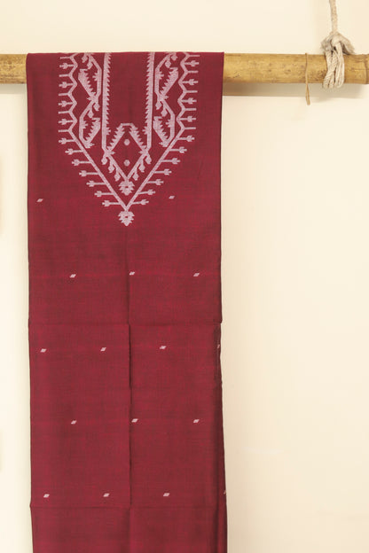 Handwoven Bengal Cotton Kurta/ Kurti Unstitched Fabric in Jamdani Weave