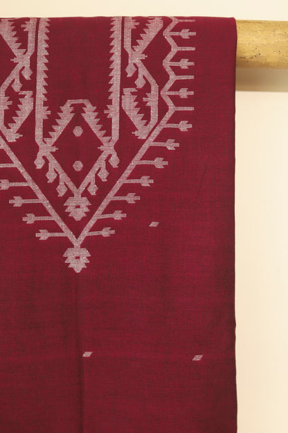 Handwoven Bengal Cotton Kurta/ Kurti Unstitched Fabric in Jamdani Weave