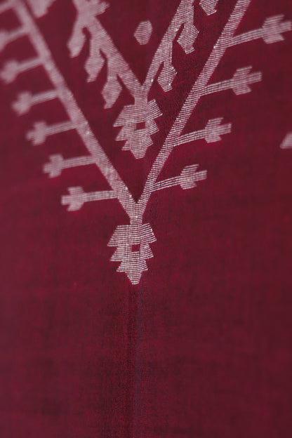 Handwoven Bengal Cotton Kurta/ Kurti Unstitched Fabric in Jamdani Weave