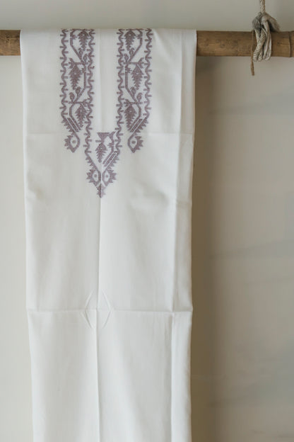 Handwoven Bengal Cotton Kurta/ Kurti Unstitched Fabric in Jamdani Weave