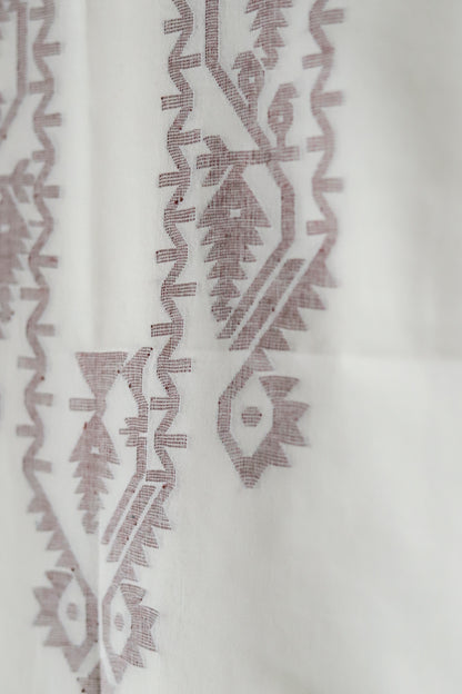 Handwoven Bengal Cotton Kurta/ Kurti Unstitched Fabric in Jamdani Weave